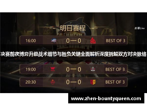 决赛前夜博弈升级战术细节与胜负关键全面解析深度拆解双方对决脉络 决赛前夜博弈升级战术细节与胜负关键全面解析深度拆解双方对决脉络